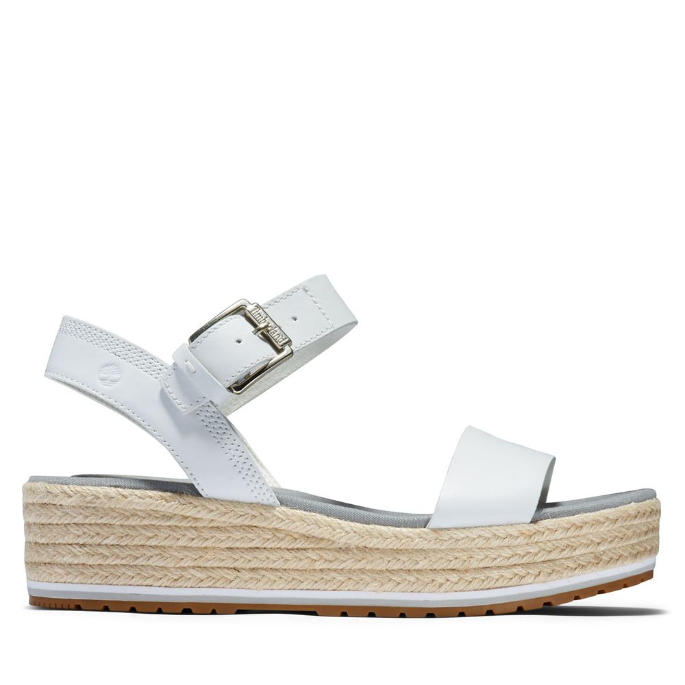 Sandale Timberland Dama Albi - Santorini Sun Ankle Strap - Romania - YCXDOV560